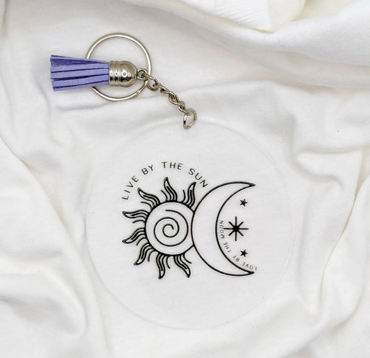 "Live by the Sun, Love by the Moon" Keychain