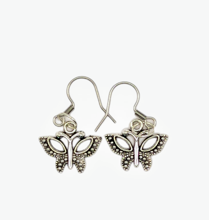 Silver Serenity Butterfly Earrings