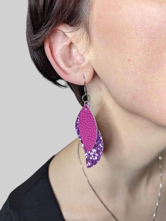 Purple Haze Leaf Earrings
